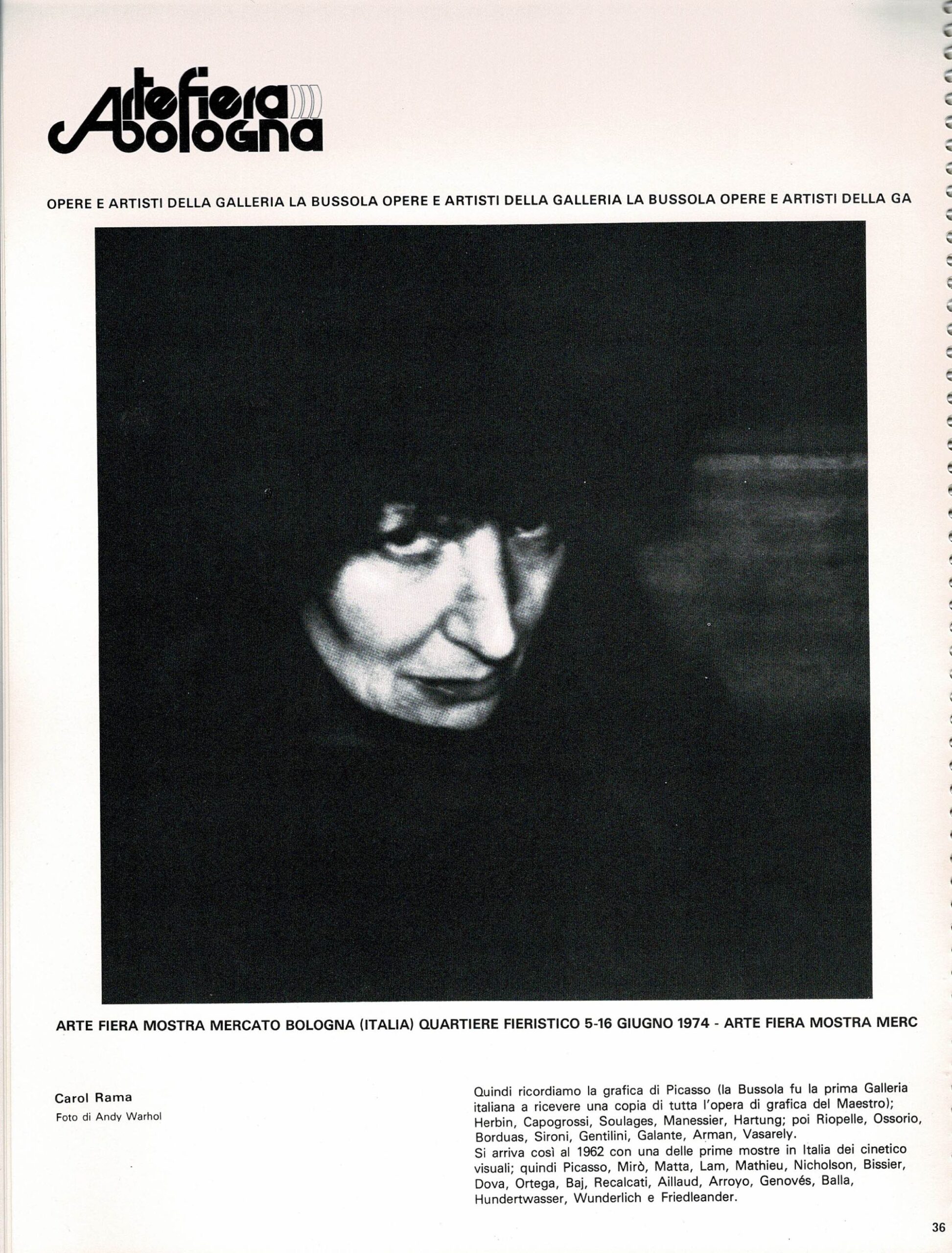 Catalogo Artefiera 1974