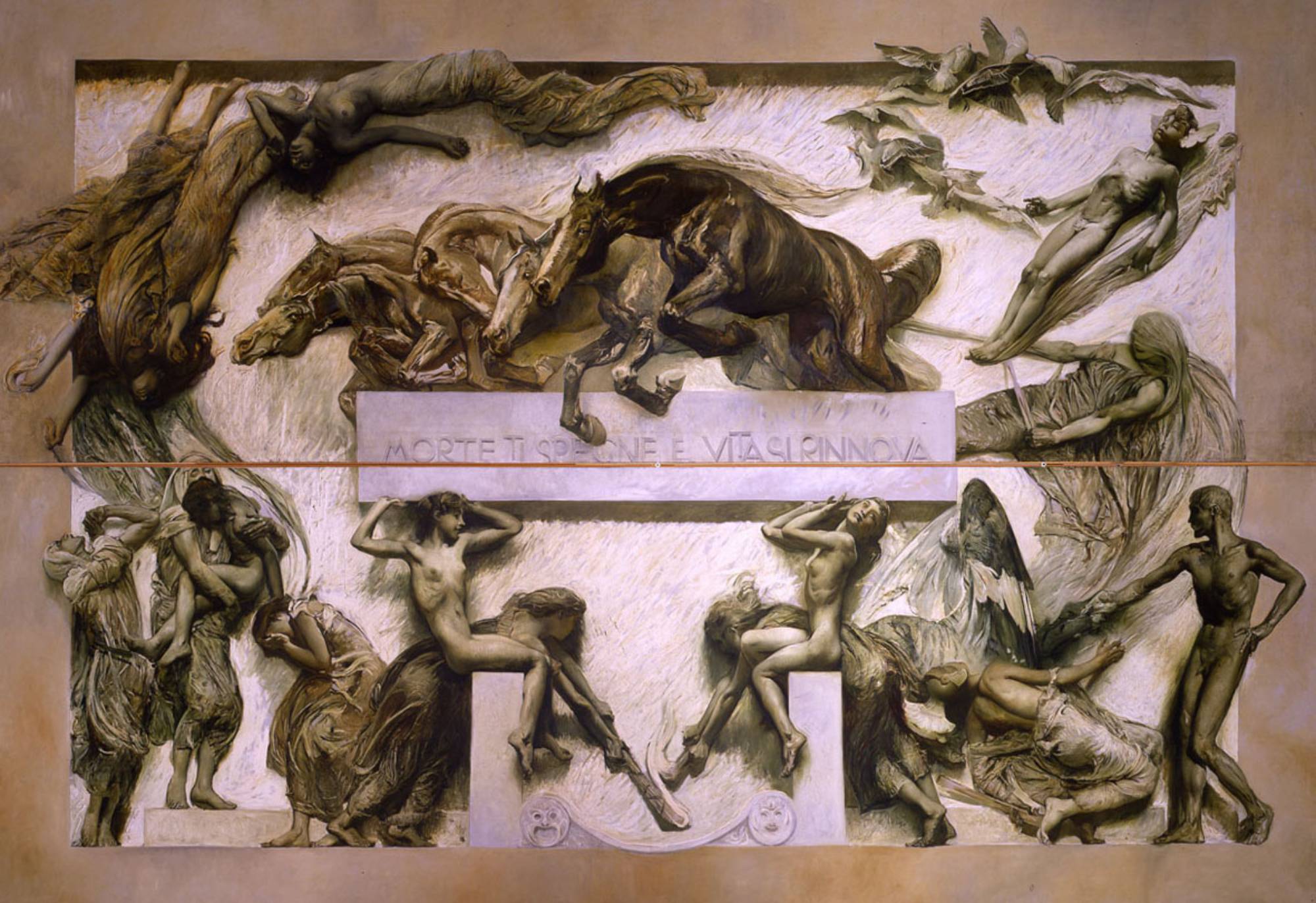 Giulio Aristide Sartorio, La Morte, 1907, Tecnica mista su tela, 513 × 712 cm. Venezia, Ca’ Pesaro - Galleria Internazionale d’Arte Moderna (1)