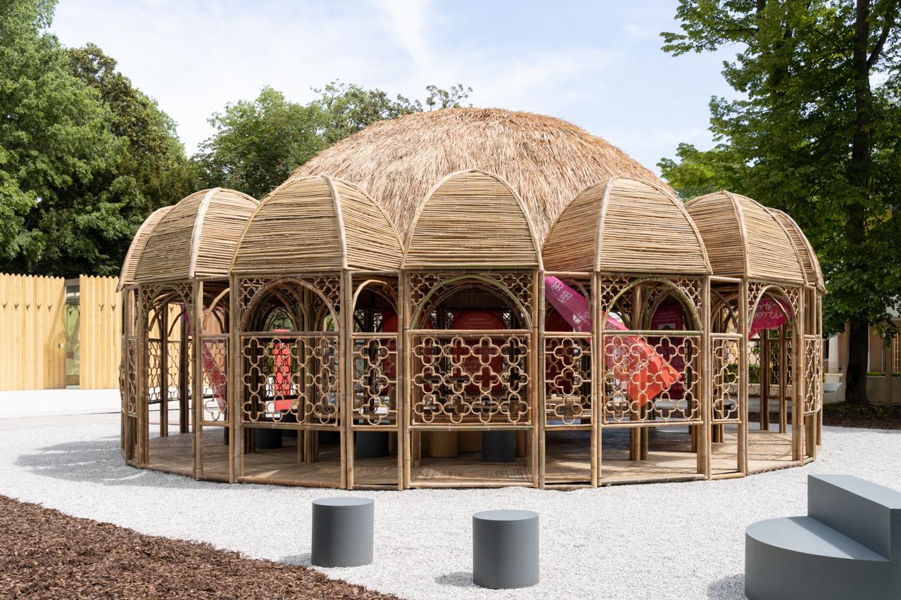 Yasmeen Lari/Heritage Foundation of Pakistan, Community Centre, 2024. Installation view: 19th International Architecture Exhibition - La Biennale di Venezia. Photo: Giuseppe Miotto / Marco Cappelletti Studio