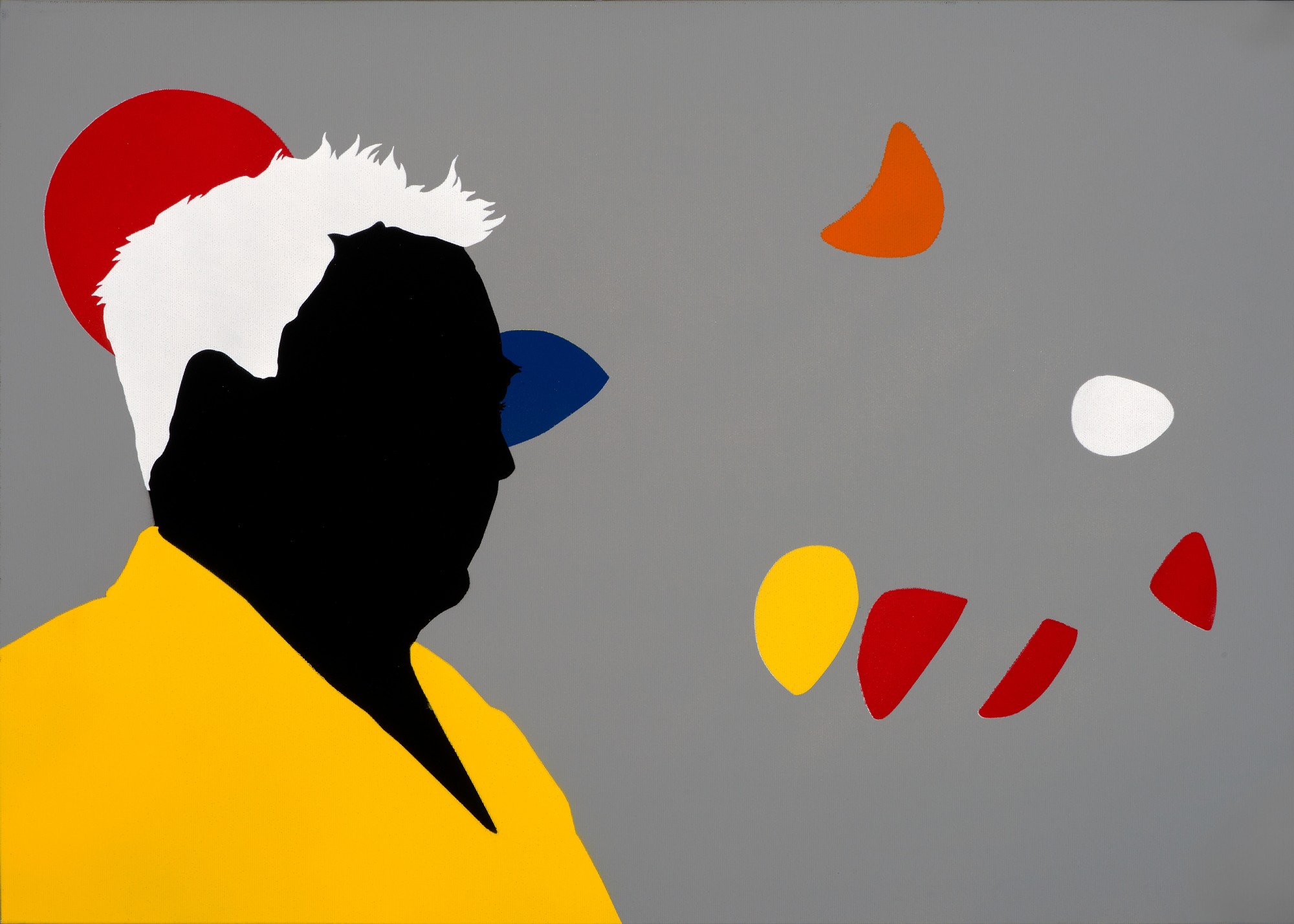 Elogio dell’equilibrio Alexander Calder, 2025 Acrilico spray e stencil su tela 50×70 cm © 2025 Galleria Deodato Arte