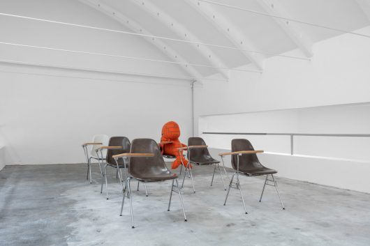 Cosima von Bonin, Alpha Plus Mind, Gamma Minus Morals (Mae Day 10), 2024. Installation view, Cosima von Bonin, Ordet, Milan, 2025 - Courtesy the artist and Galerie Neu, Berlin. Photo Nicola Gnesi”